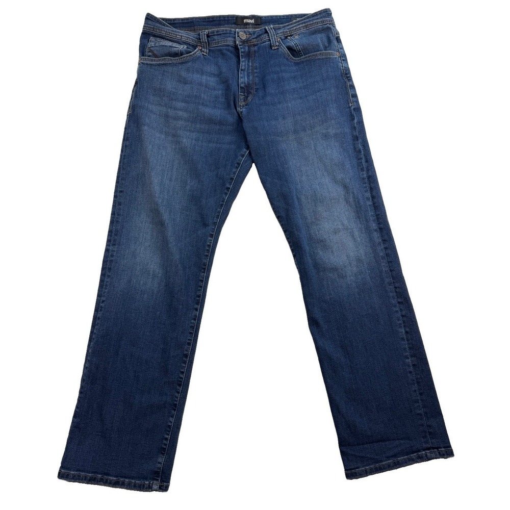 Mavi Matt Men's 36x32 Relaxed Straight Leg Jeans Medium Wash Stretch Denim